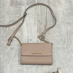 Michael Kors Tan Crossbody Bag with Gold Chain